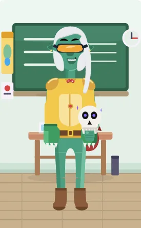A Dopami avatar wearing unlocked cosmetics