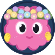 The Dopami mascot wearing flower crown, a rare cosmetic