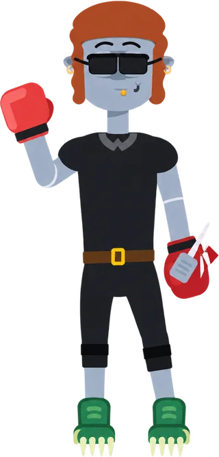 A Dopami avatar wearing unlocked cosmetics