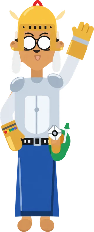 A Dopami avatar wearing unlocked cosmetics